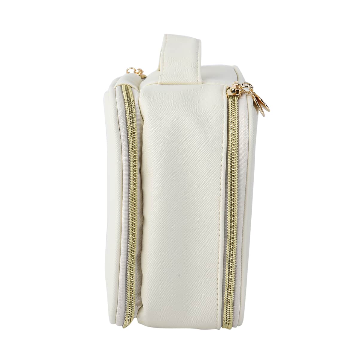 Cream Faux Leather Jewelry and Cosmetic Organizer image number 1