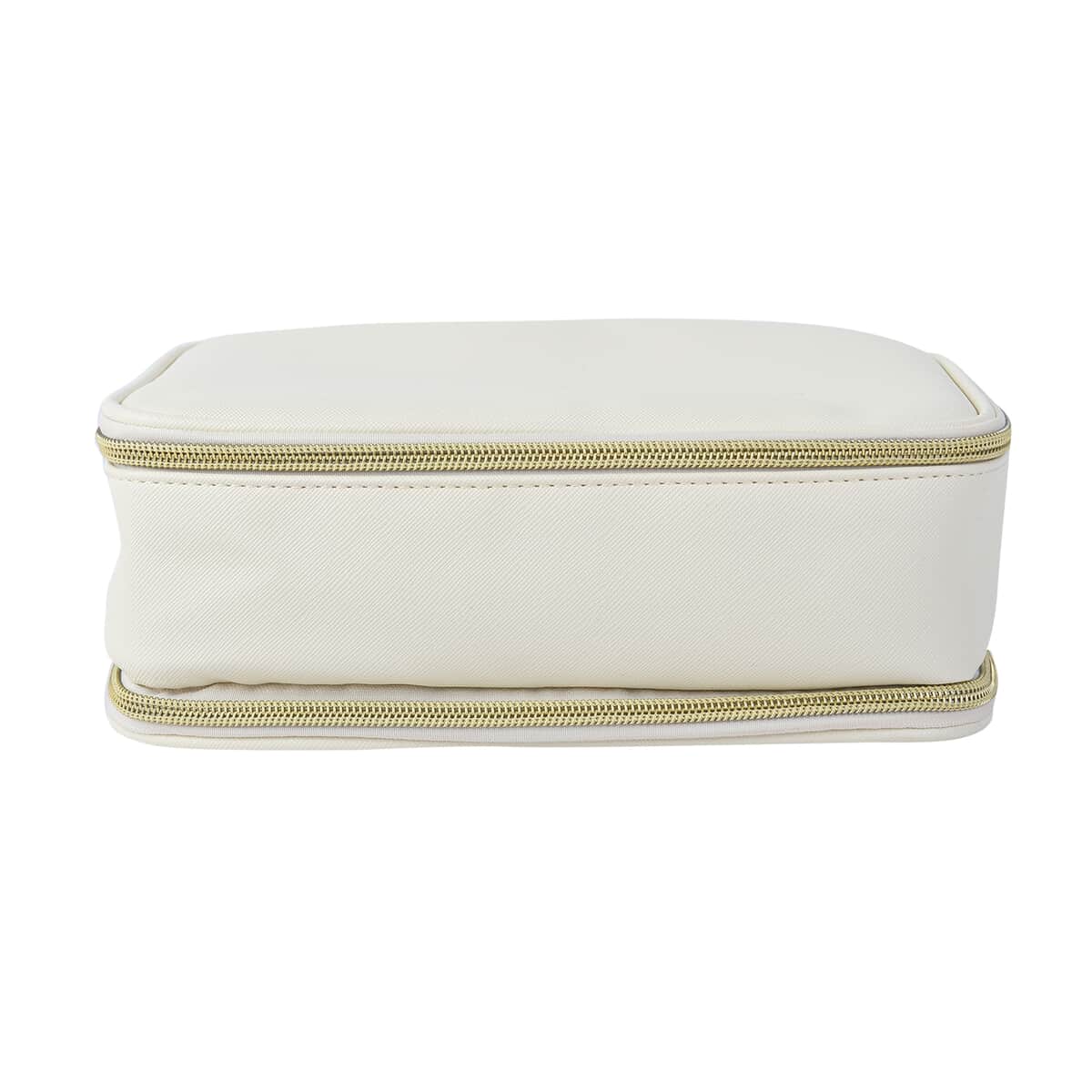 Cream Faux Leather Jewelry and Cosmetic Organizer image number 2