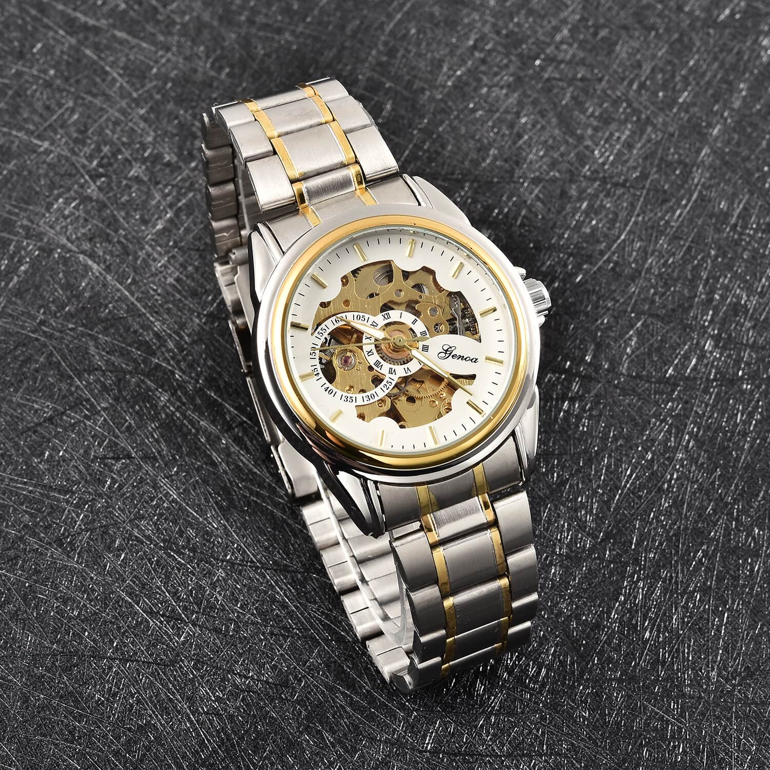 Genoa clearance skeleton watch