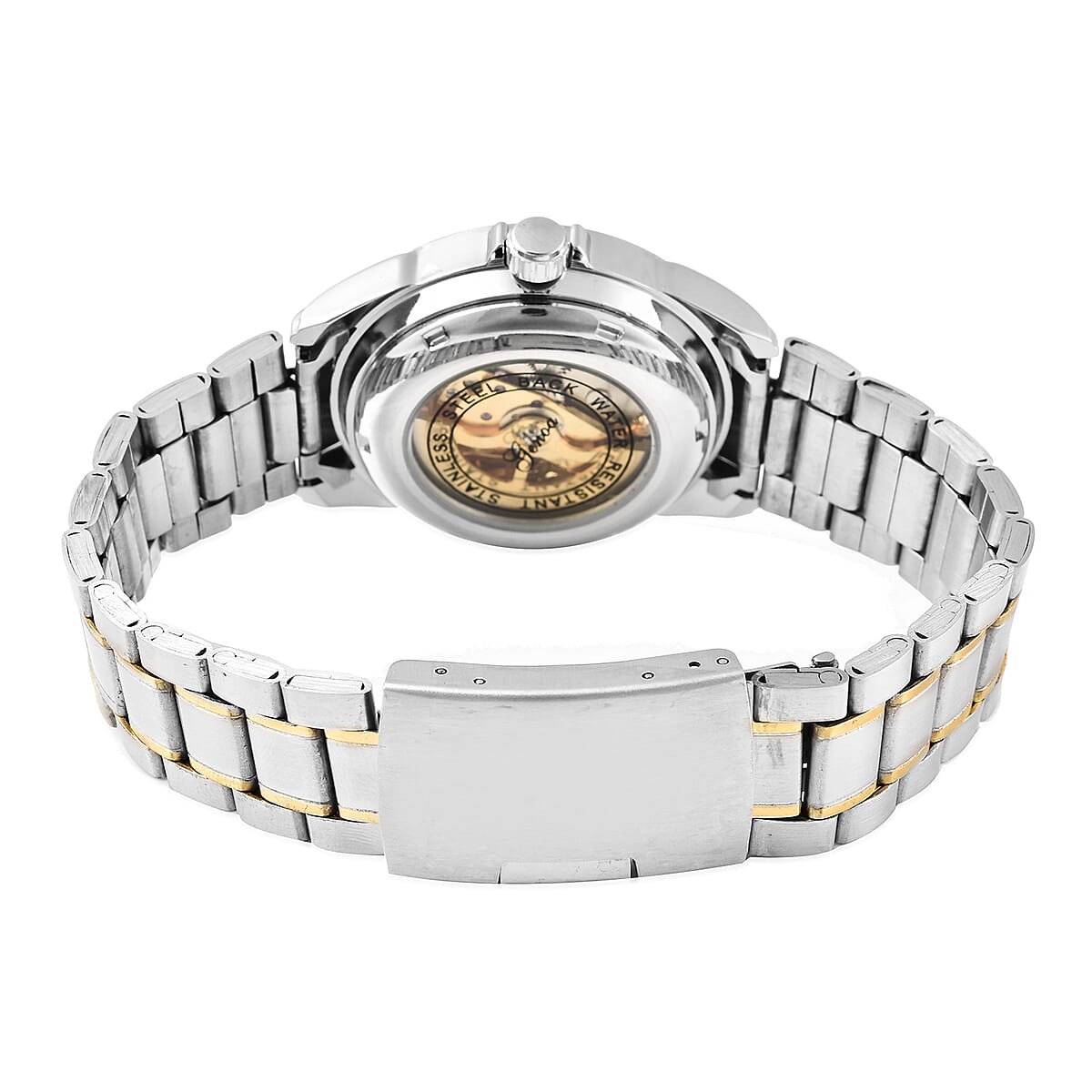 Genoa Automatic Mechanical Movement Water Resistant Watch with Stainless Steel Strap and Back image number 5