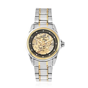 Genoa Austrian Crystal Automatic Mechanical Movement Water Resistant Watch with Stainless Steel Strap and Back