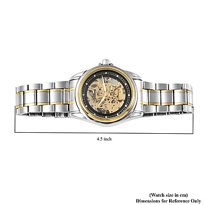 Genoa Austrian Crystal Automatic Mechanical Movement Water Resistant Watch with Stainless Steel Strap and Back