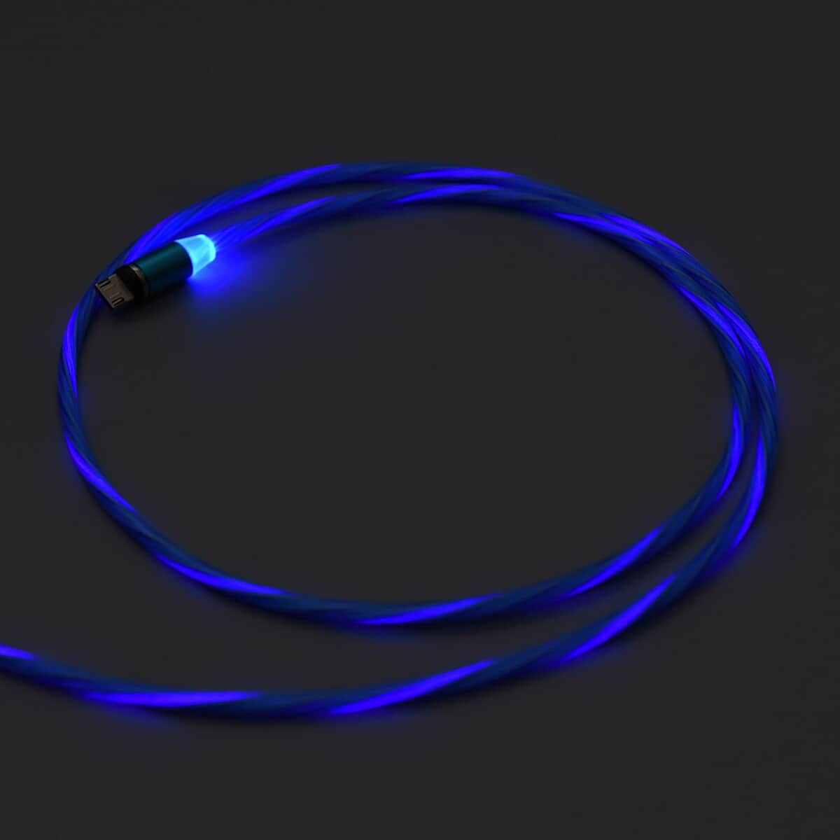 Blue 3 in 1 Magnetic USB Cable with Flowing LED light image number 1