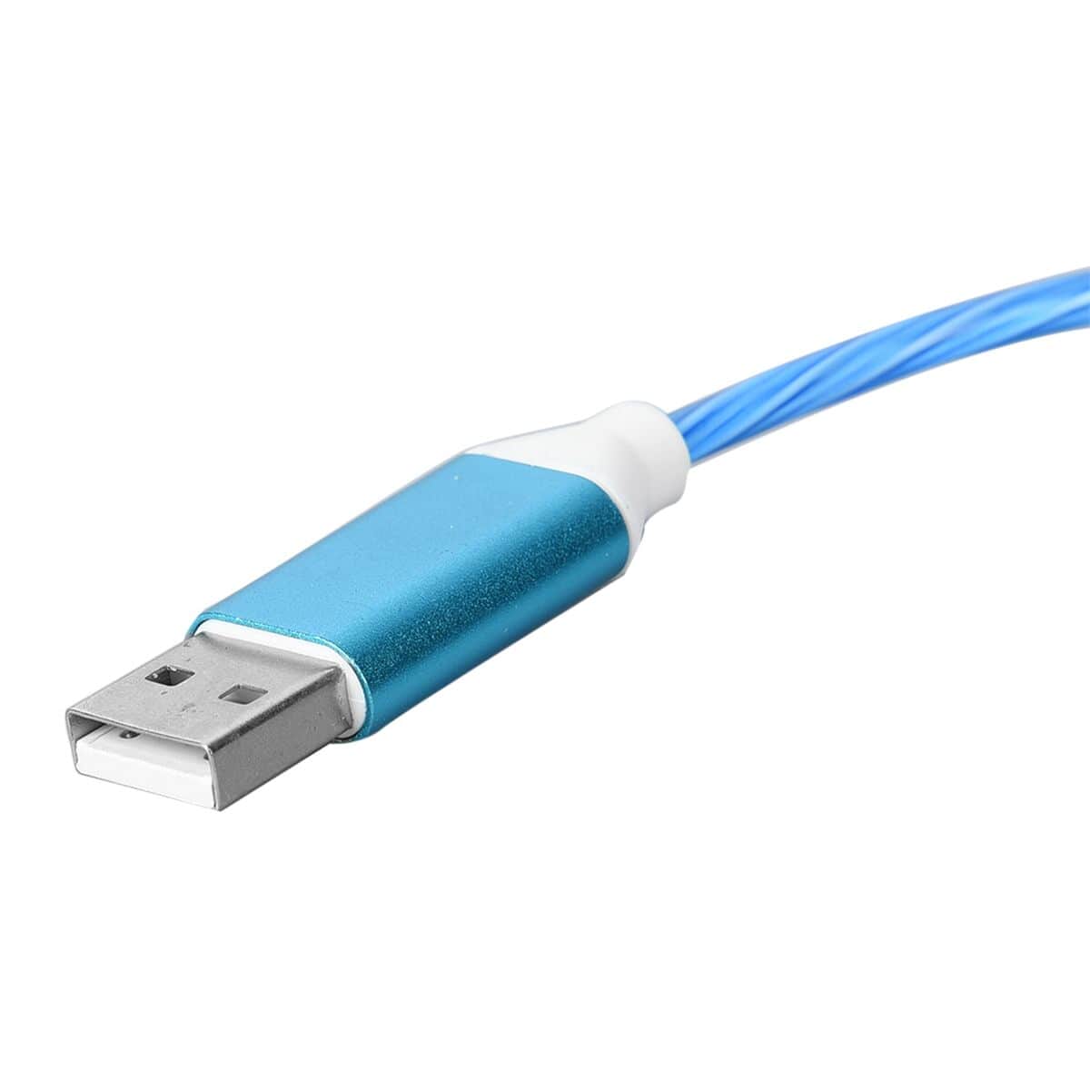 Blue 3 in 1 Magnetic USB Cable with Flowing LED light image number 2