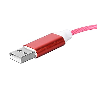 Red 3 in 1 Magnetic USB Cable with Flowing LED Light