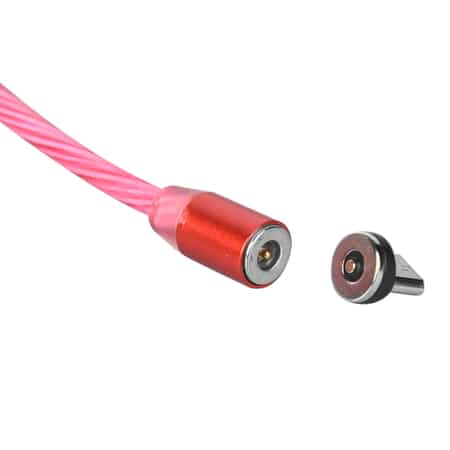 Red 3 in 1 Magnetic USB Cable with Flowing LED Light image number 6