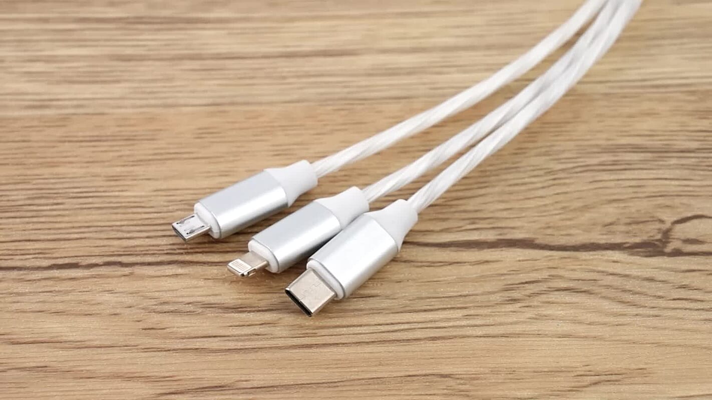 Blue 3 in 1 Magnetic USB Cable with Flowing LED light