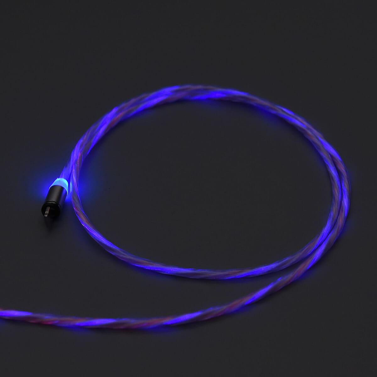 White 3 in 1 Magnetic USB Cable with Flowing LED Light image number 1