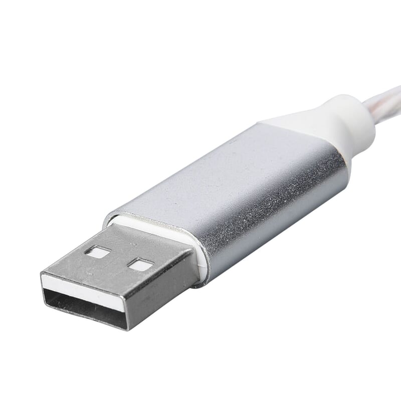White 3 in 1 Magnetic USB Cable with Flowing LED Light