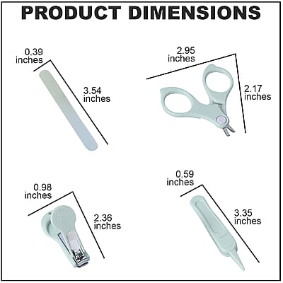 4in1 Baby Green Ceramic & Stainless Steel Manicure Set (Scissor, Nail Clipper, Tweezers, Nail File)