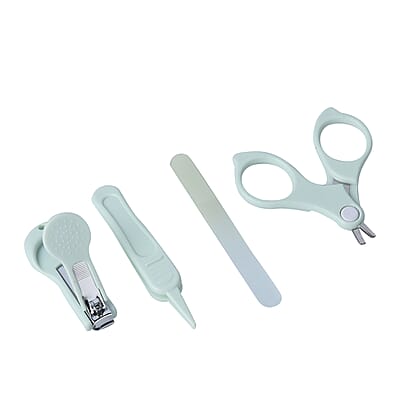 4in1 Baby Green Ceramic & Stainless Steel Manicure Set (Scissor, Nail Clipper, Tweezers, Nail File)
