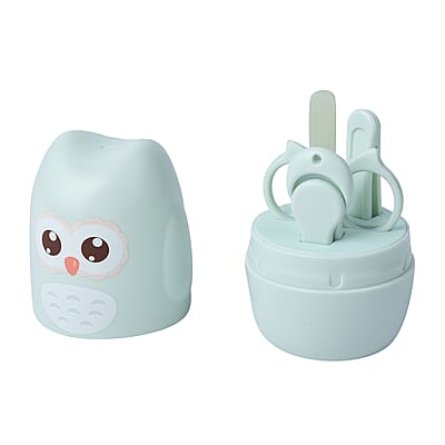 4in1 Baby Green Ceramic & Stainless Steel Manicure Set (Scissor, Nail Clipper, Tweezers, Nail File)