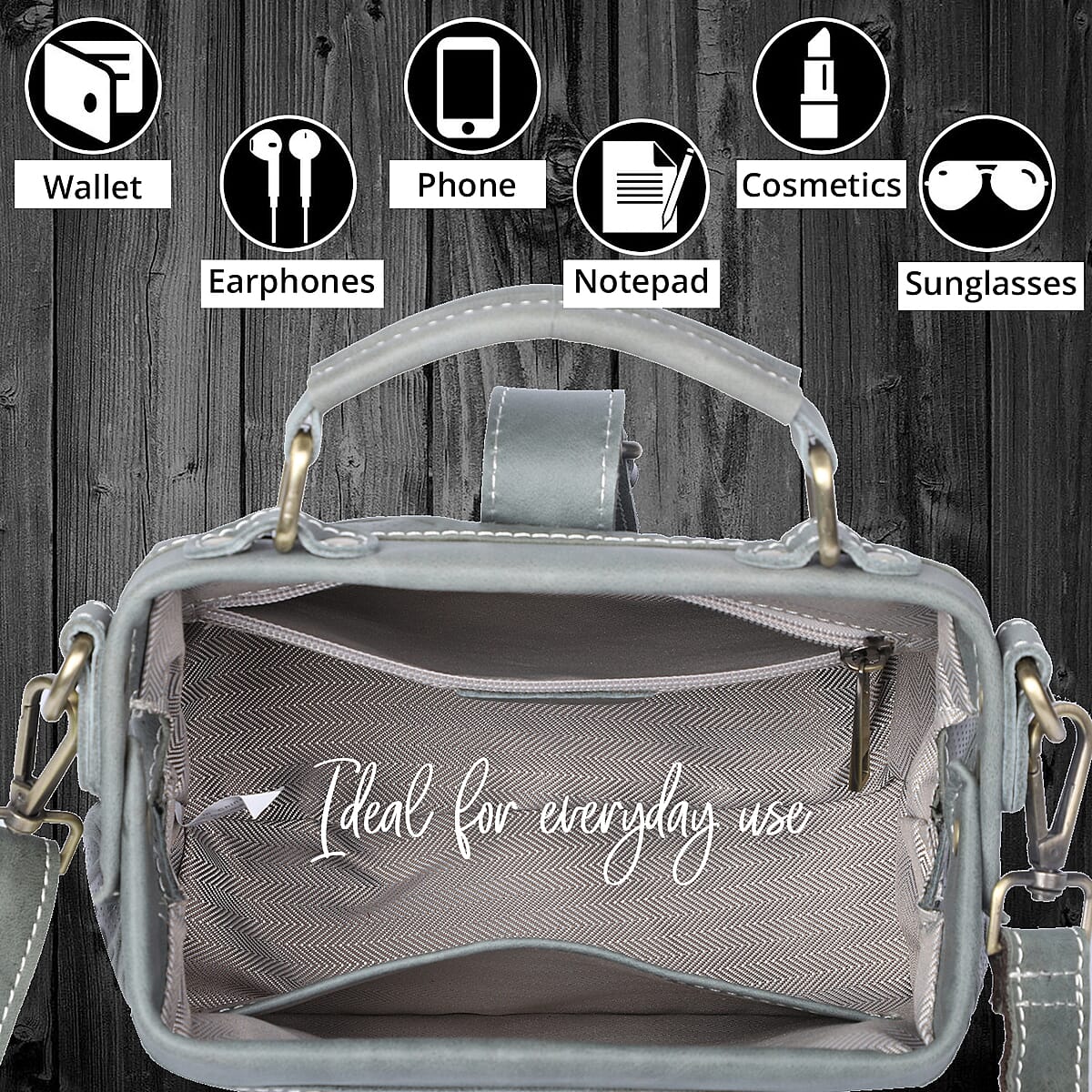 Brown Genuine Leather Leaves Embossed Pattern Crossbody Bag with Handle Drop and Shoulder Strap image number 4