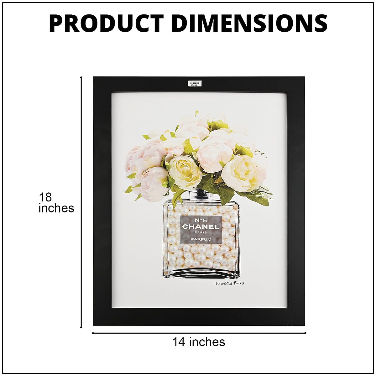 Roses & Pearls Chanel N&bull;5 Perfume Bottle 14x18 framed Print image number 3
