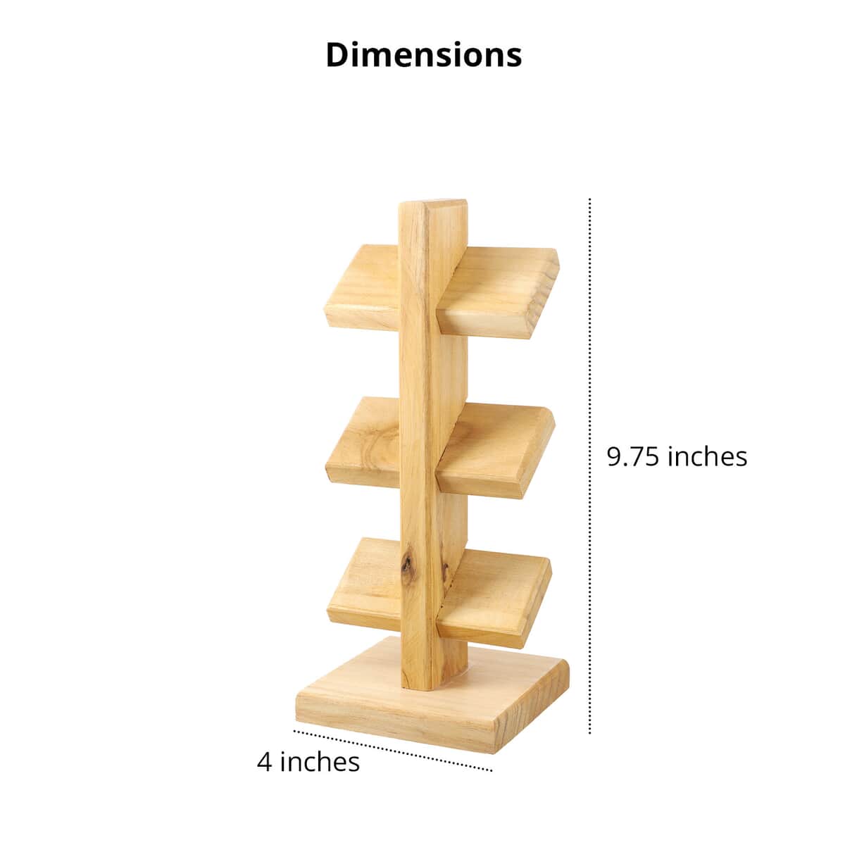 3 Tier Wooden Watch Holder Stand (Holds 6 Watches) image number 3