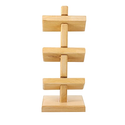 3 Tier Wooden Watch Holder Stand (Holds 6 Watches)