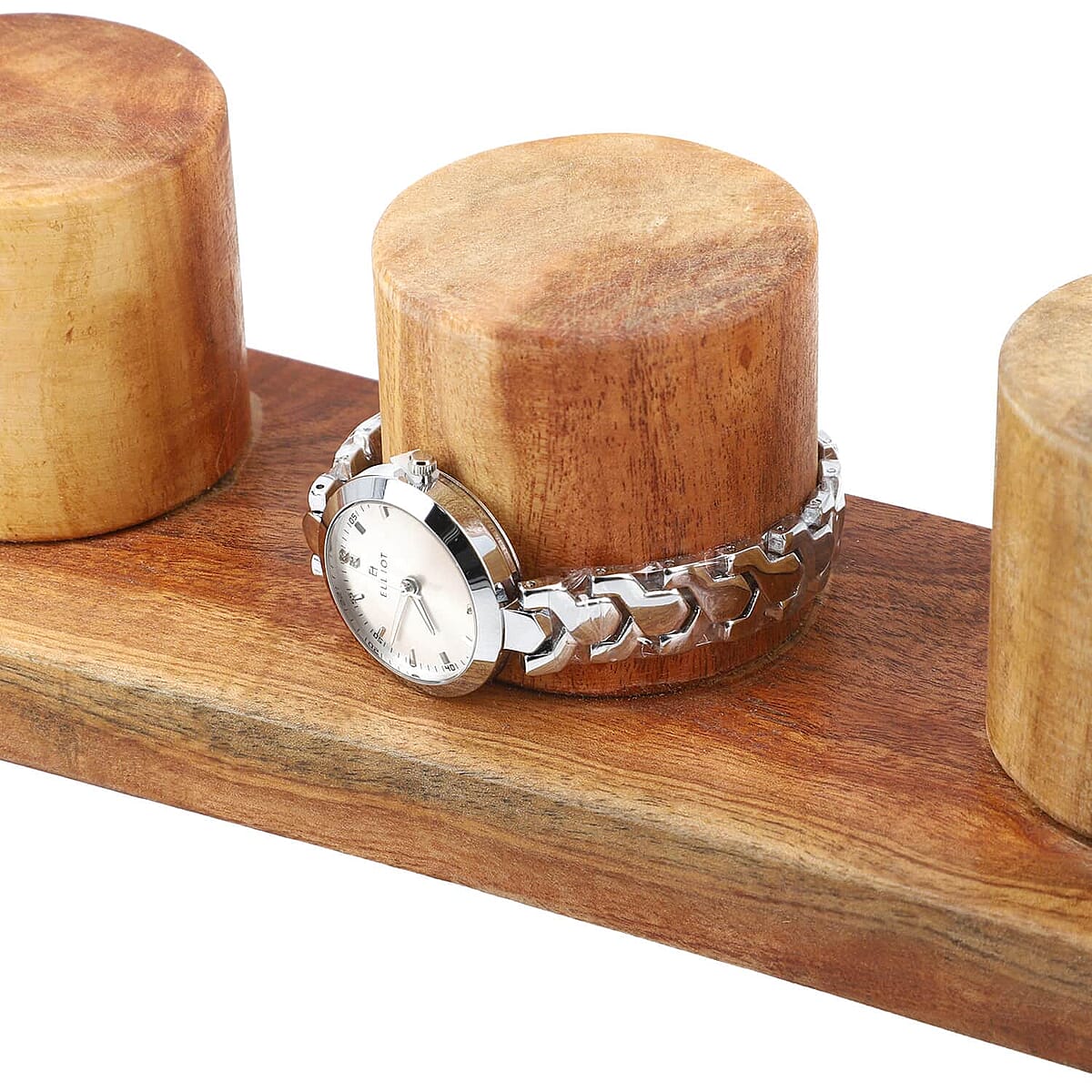 Wooden Watches Holder Stand (4 Watches Hold), 4 Slot Handmade Wooden Watch Display Case Organizer Stand image number 5