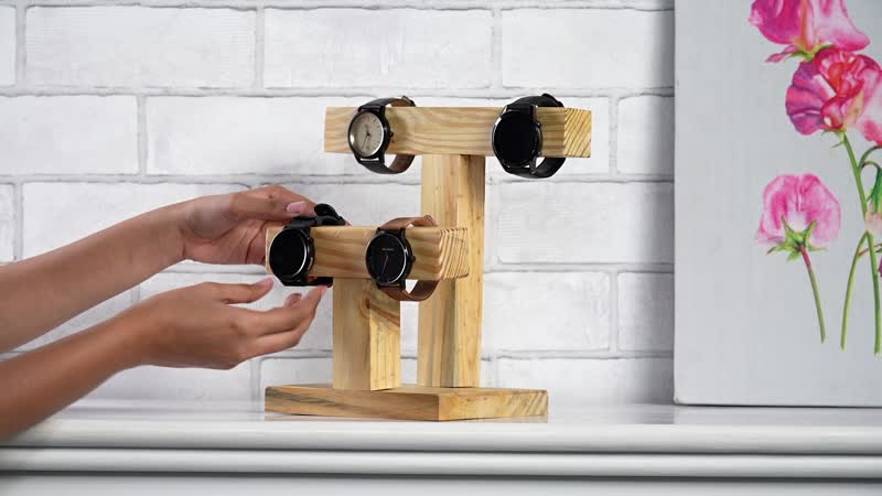 Handcrafted Pine and MDF Wooden Watch Holder