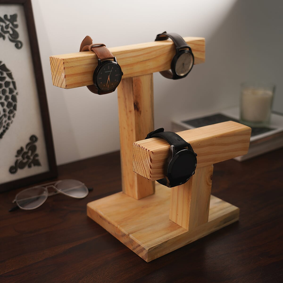 Handcrafted Pine and MDF Wooden Watch Holder image number 1