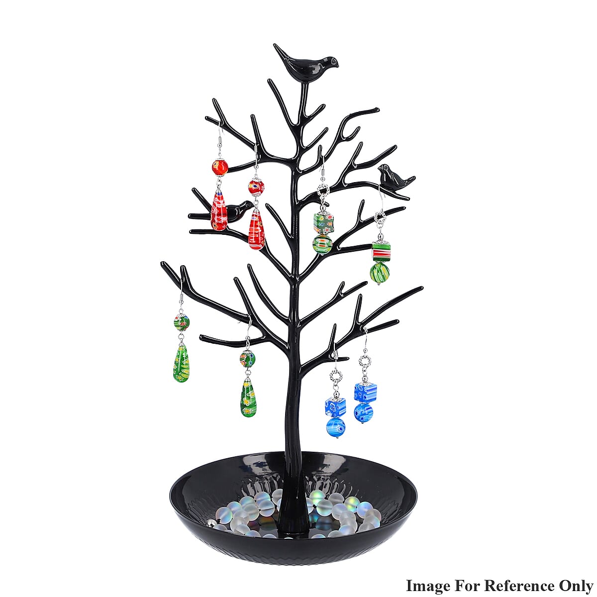 Antique Birds in Tree Jewelry Display Stand - Black image number 2