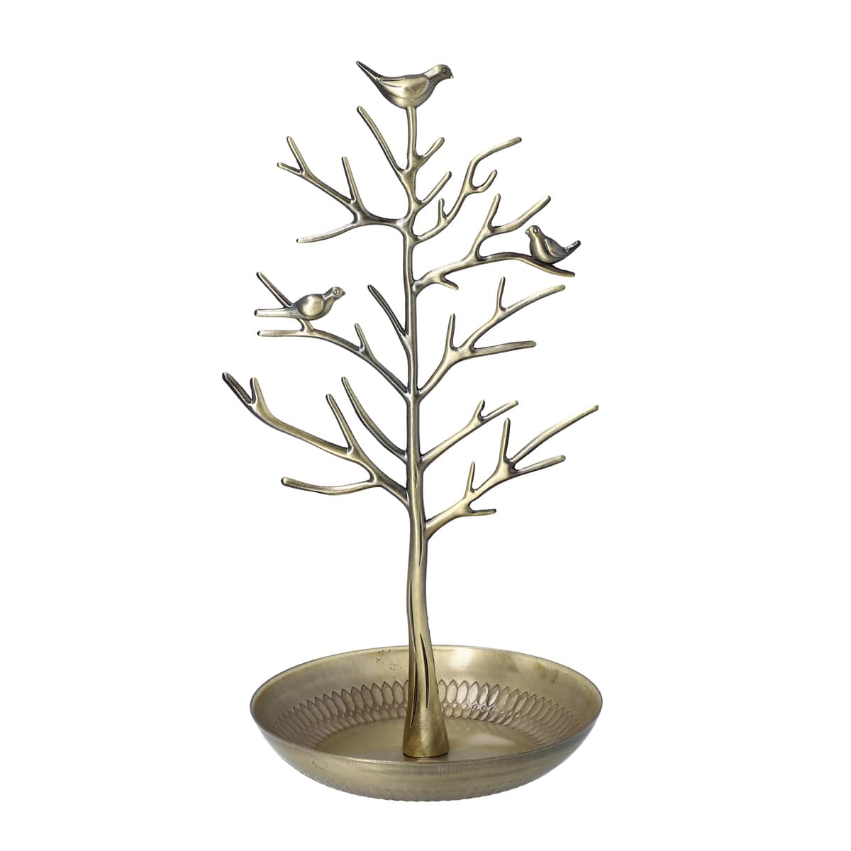 Antique Birds in Tree Jewelry Display Stand - Antique Gold image number 0
