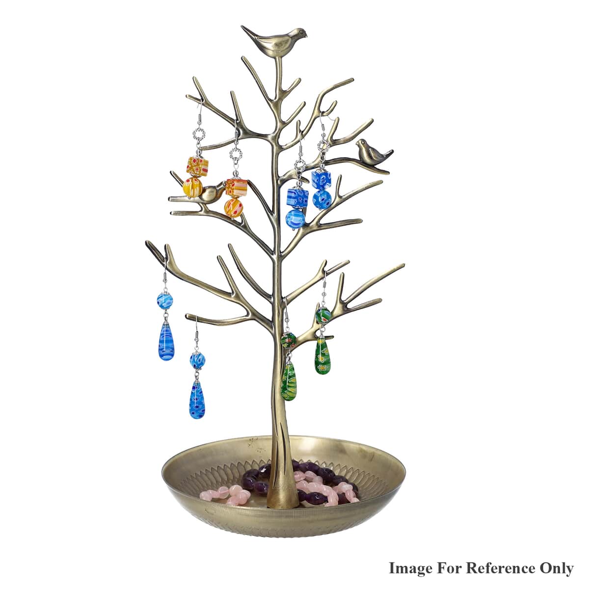 Antique Birds in Tree Jewelry Display Stand - Antique Gold image number 2