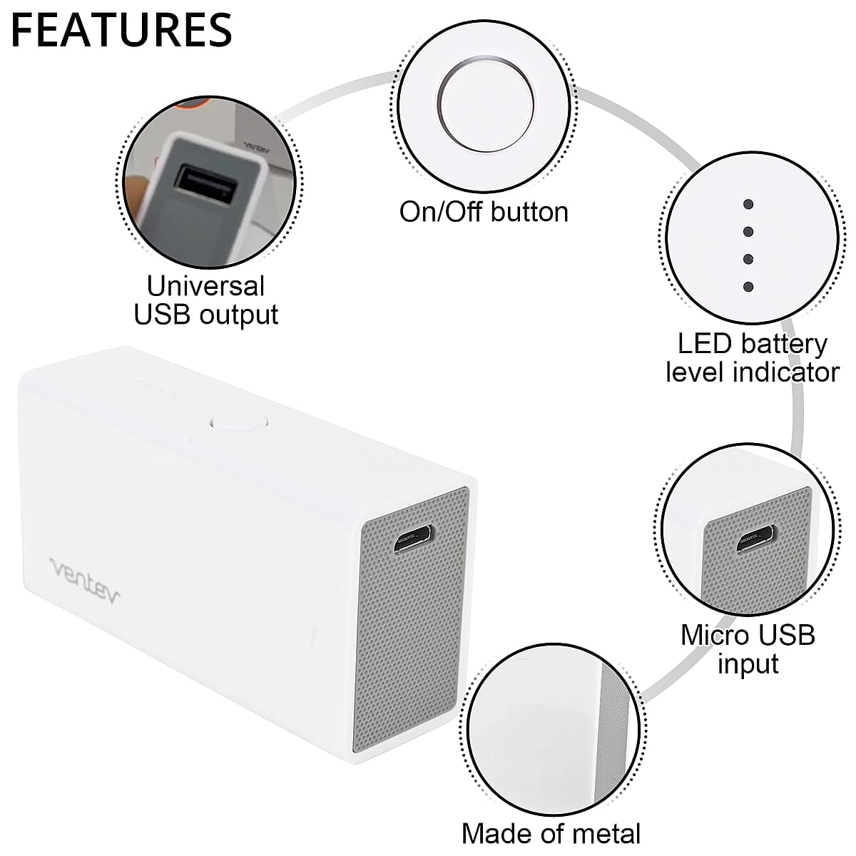 Portable Mobile Charging Device - Ventev Powercell 2600 mAh image number 2