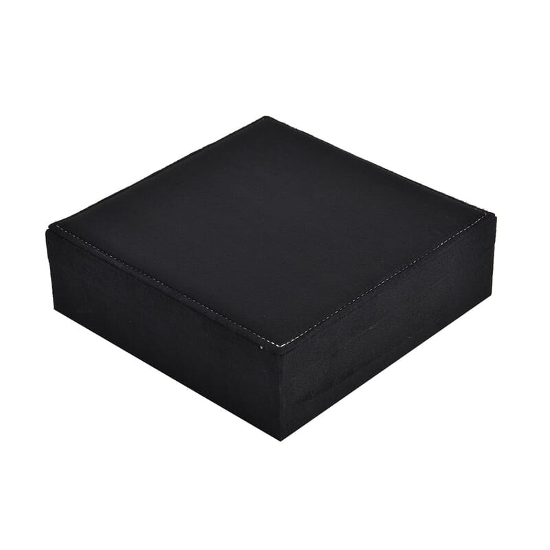 Black Velvet Anti Tarnish Jewelry Box with Latch Clasp (11 Ring Slot, 6 Hooks for Necklace, Pocket)