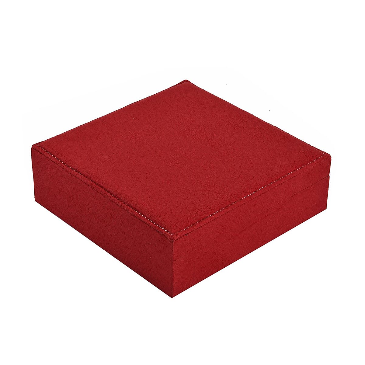 Wine Red Velvet Anti Tarnish Jewelry Box with Latch Clasp (11 Ring Slot, 6 Hooks for Necklace, Pocket) , Jewelry Storage Box for Women , Travel Jewelry Case image number 2