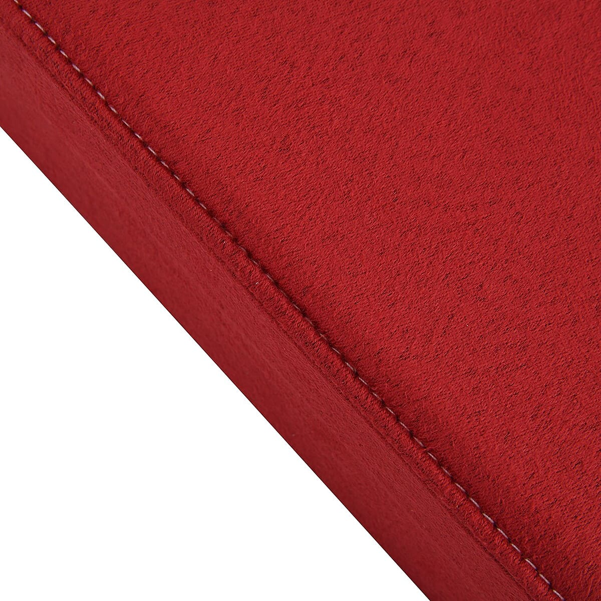 Wine Red Velvet Anti Tarnish Jewelry Box with Latch Clasp (11 Ring Slot, 6 Hooks for Necklace, Pocket) , Jewelry Storage Box for Women , Travel Jewelry Case image number 6