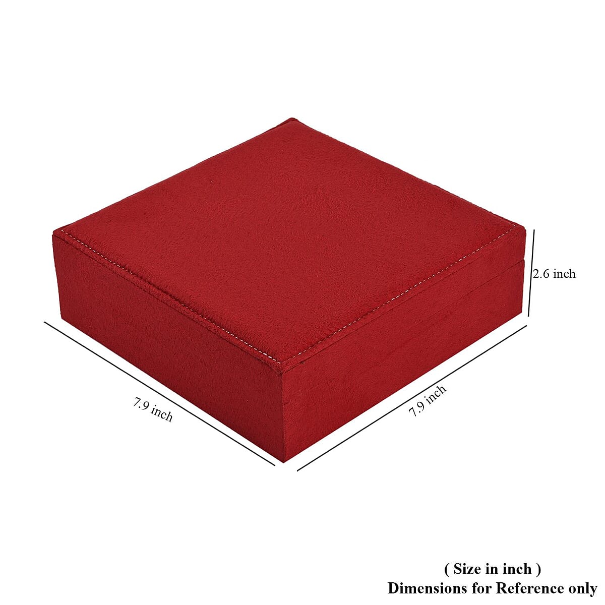 Wine Red Velvet Anti Tarnish Jewelry Box with Latch Clasp (11 Ring Slot, 6 Hooks for Necklace, Pocket) , Jewelry Storage Box for Women , Travel Jewelry Case image number 7