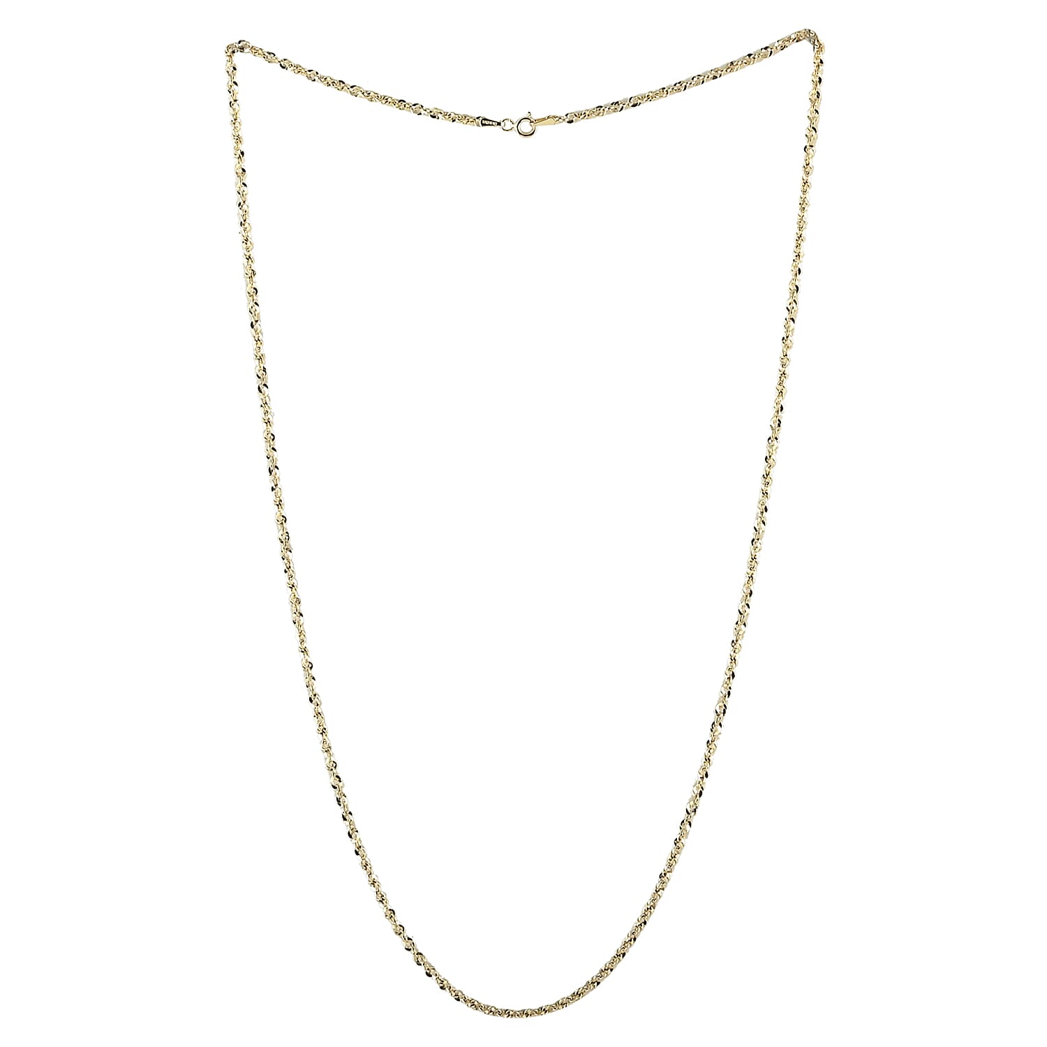 Maestro Gold Collection Italian 10K Yellow Gold Spiralling Rope Necklace 24 Inches 2.50 Grams