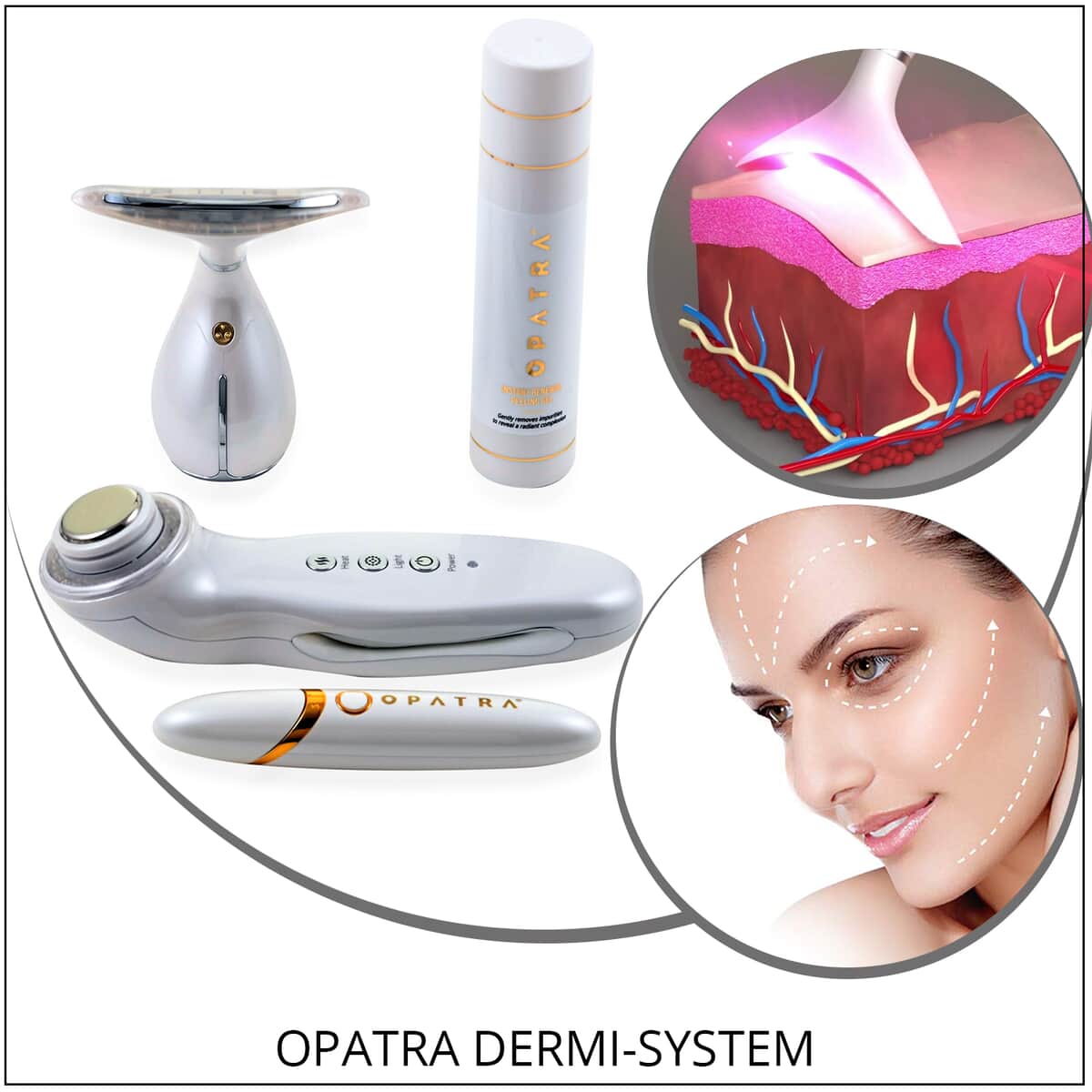 Opatra DermiSystem Case With Anti Aging tools- Dermieye, Dermineck, Dermisonic And Opatra Aloe Vera Peeling Gel With Lifetime Warranty image number 1