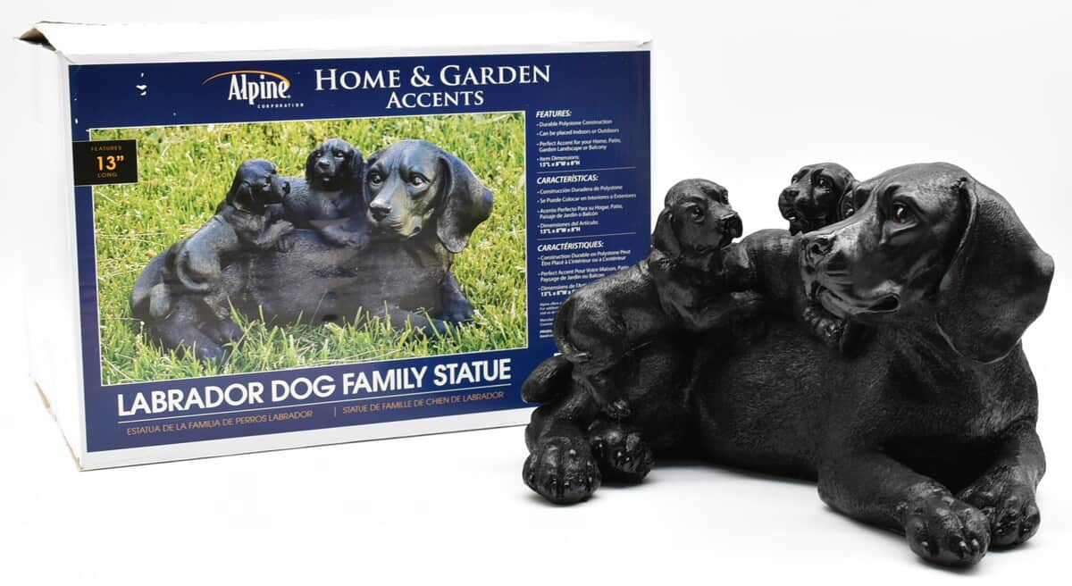 Closeout Durable Polystone Construction Labrador Family Statue - Can be used Indoors or Outdoors image number 0