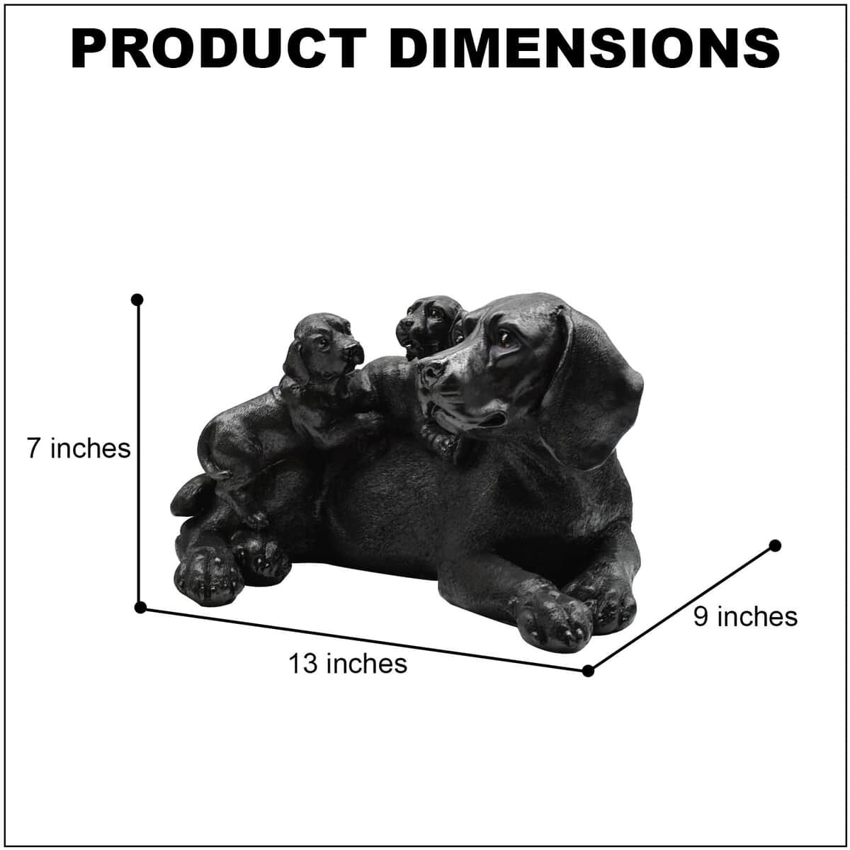 Closeout Durable Polystone Construction Labrador Family Statue - Can be used Indoors or Outdoors image number 3