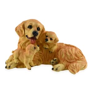 Durable Polystone Construction Golden Retriever Family Statue - Can be used Indoors or Outdoors
