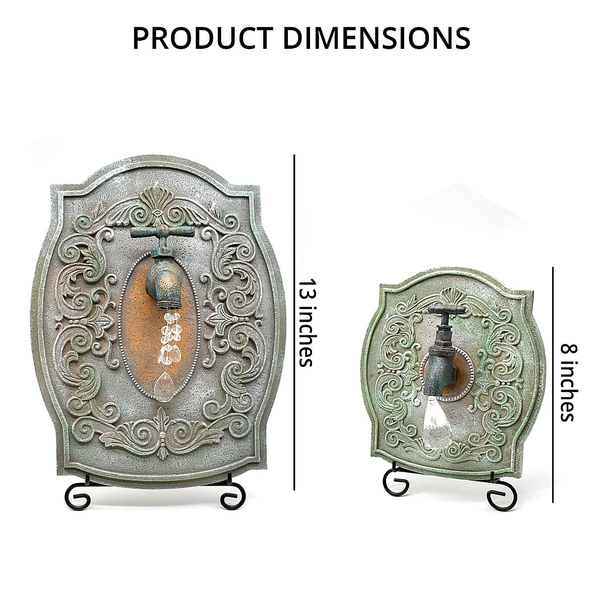 Closeout Set of 3 Green Resin Plaque, Wall, Faucet with Stands image number 3