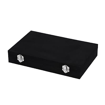 Black Velvet Jewelry Box with Anti Tarnish Lining & Lock, Anti Tarnish Jewelry Case, Jewelry Organizer, Jewelry Storage Box (8 Necklace Hooks, 8 Earrings/Pendant Sections and 10 Rings Slots)