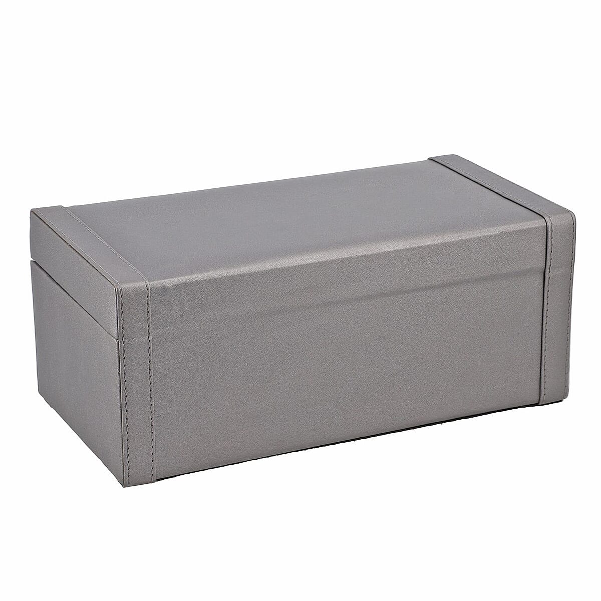 "PU Jewelry Boxes with multiple storage options Colour : Beige Size : 25(L)x13(W)x10(H) CM" image number 6