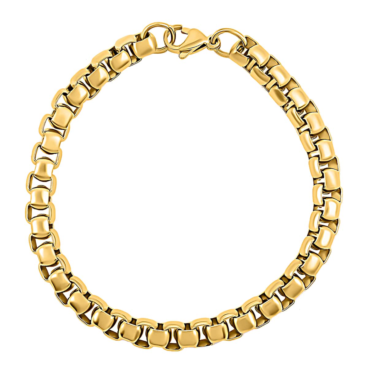 Box Chain Bracelet in ION Plated Yellow Gold Stainless Steel (8.00 In) 27 Grams image number 0