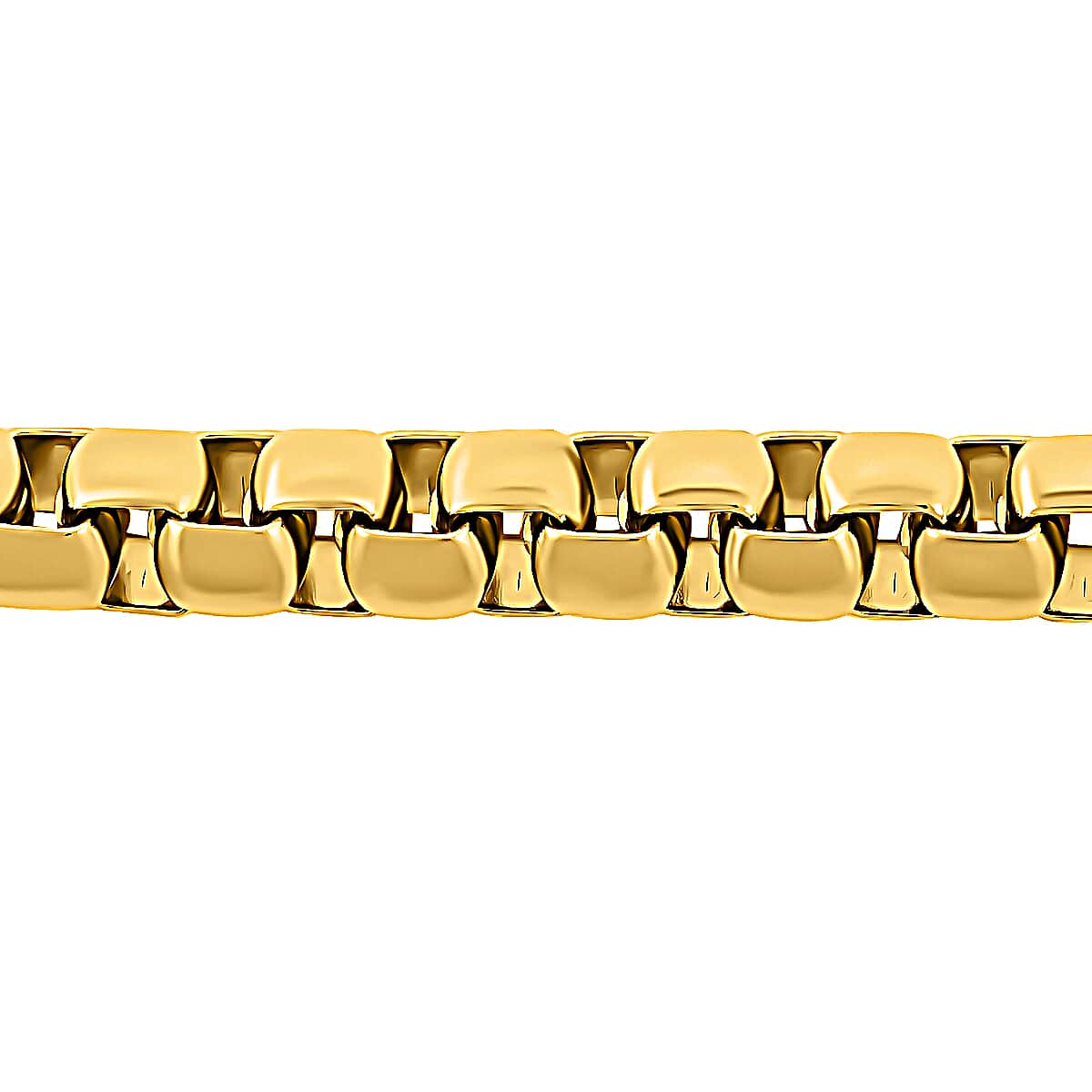 Box Chain Bracelet in ION Plated Yellow Gold Stainless Steel (8.00 In) 27 Grams image number 1