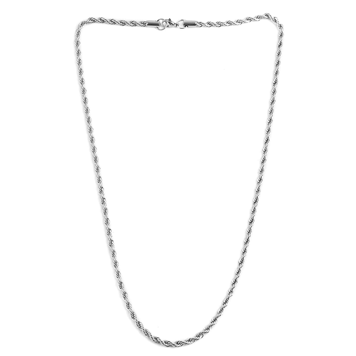 Rope Necklace 24 Inches in Stainless Steel 21.60 Grams image number 1