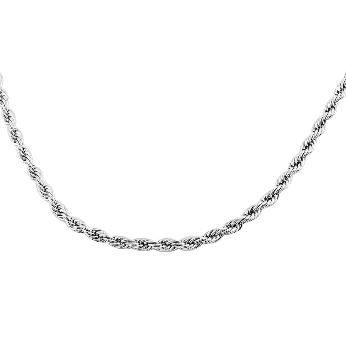 Rope Necklace 30 Inches in Stainless Steel 25.50 Grams image number 0
