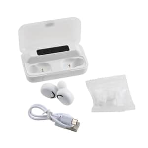 White and Black Wireless Earbuds with Charging Case