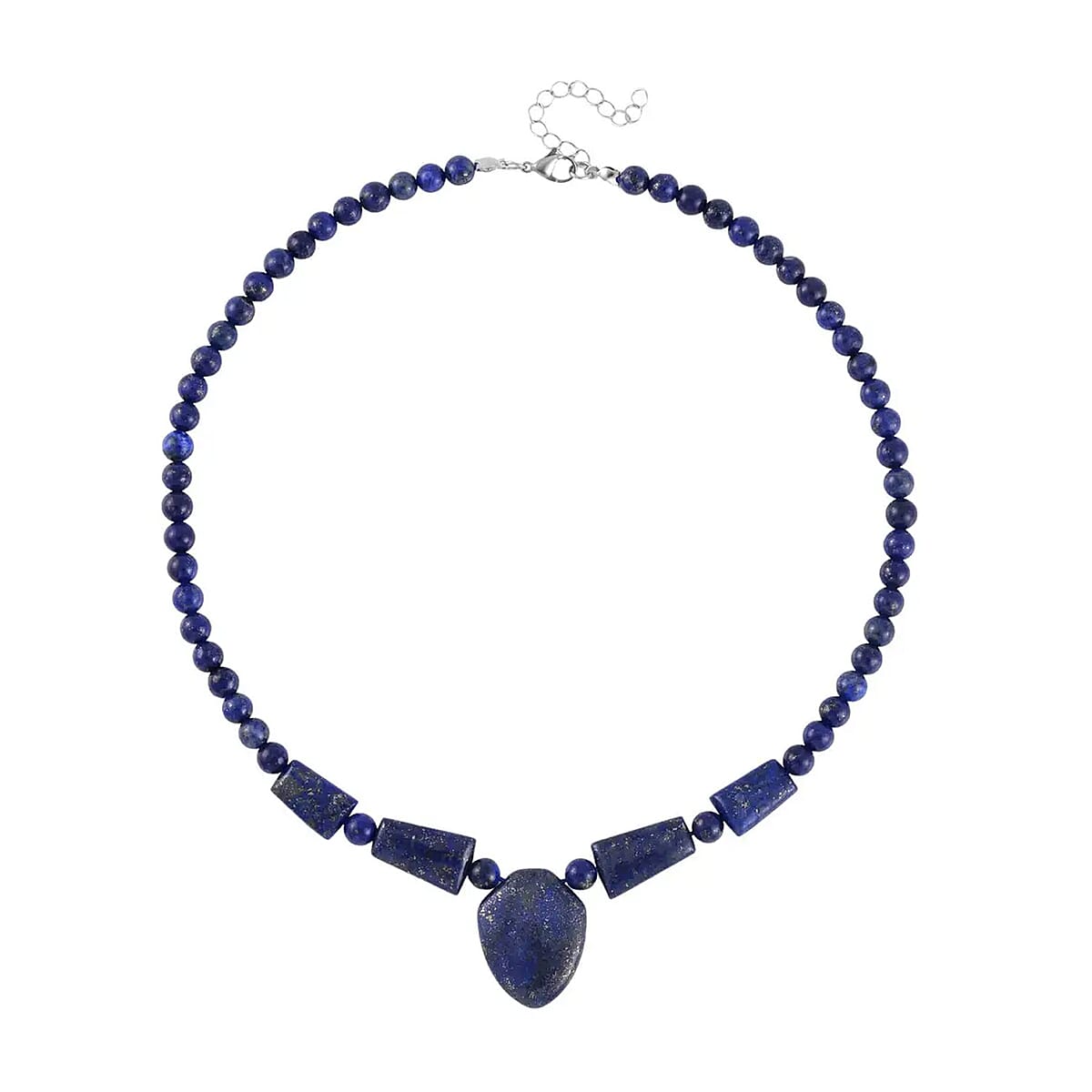 Lapis Lazuli 230.30 ctw 6-8mm Princess Necklace in Stainless Steel 18-20 Inches image number 0