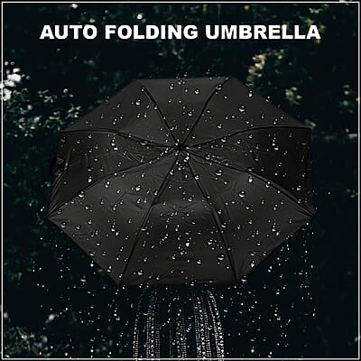 42 Inches Auto Folding Umbrella -Black