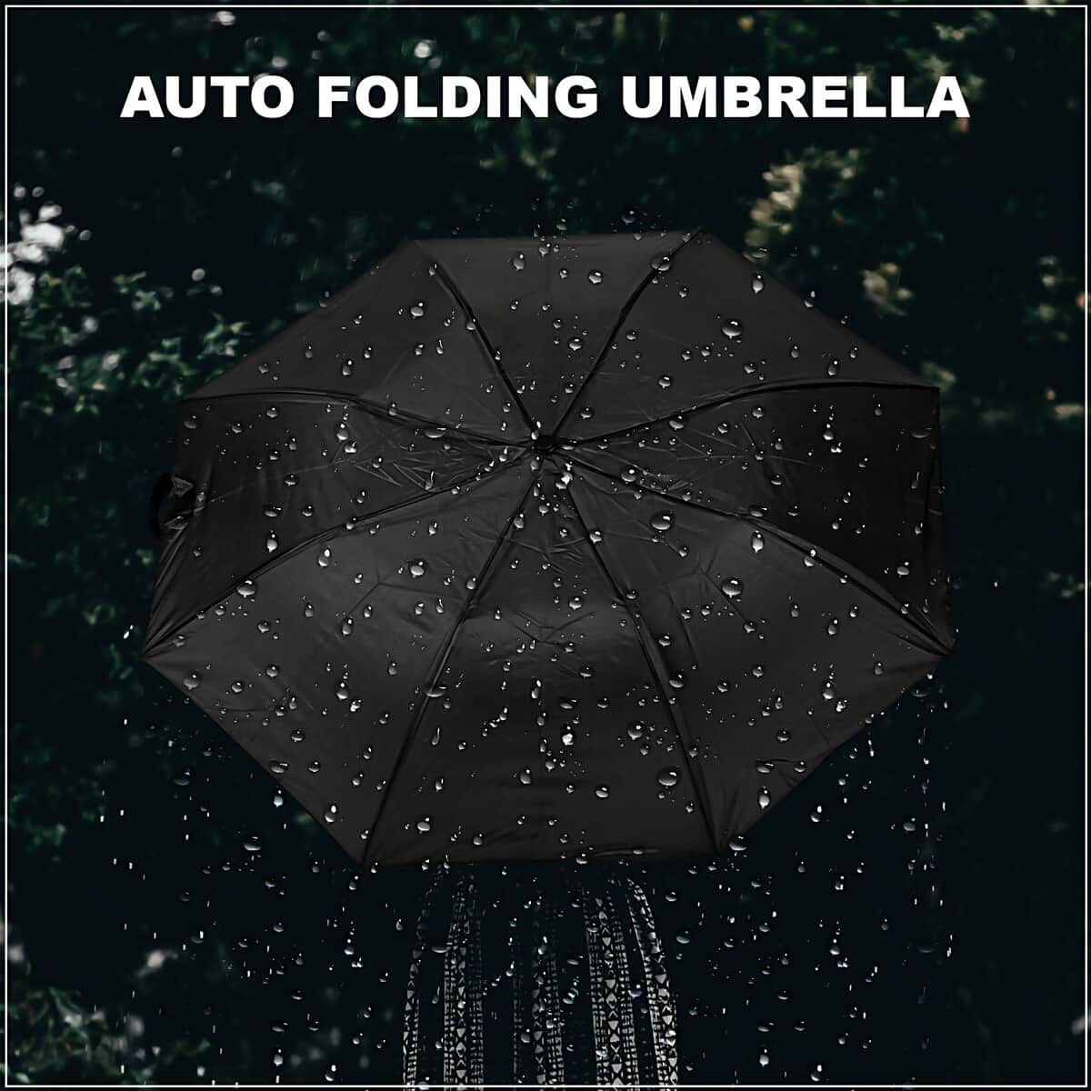 42 Inches Auto Folding Umbrella -Black image number 1