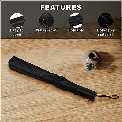 42 Inches Auto Folding Umbrella -Black
