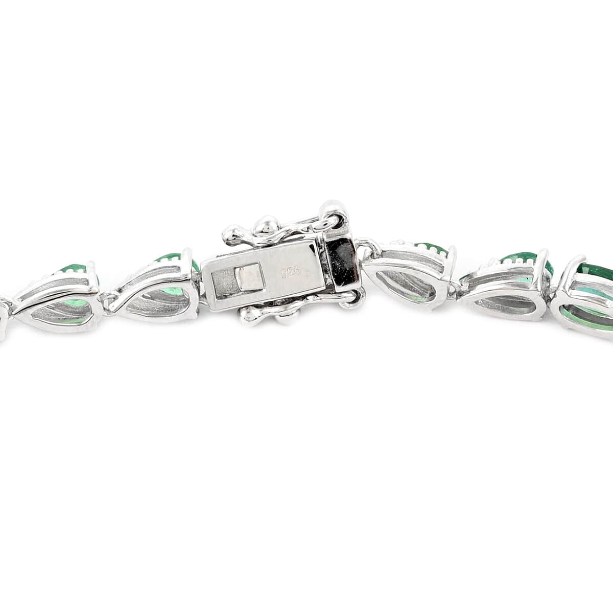 AAA Kagem Emerald Bracelet in Rhodium Over Sterling Silver (7.25 In) 7.00 ctw image number 2