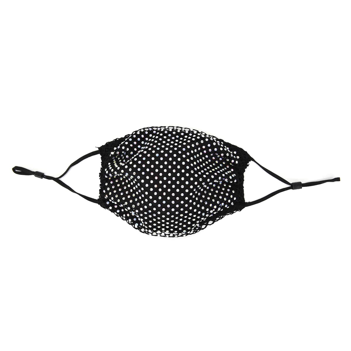 Black Mesh with Sparkling Color Crystals Rhinestone 2 Ply Fashion Mask (Non-Returnable) image number 0
